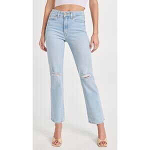 AYR The Sugar Summer 99 Light Blue Distressed High Rise Straight Leg Jeans 30S